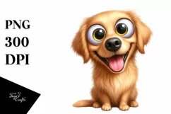 Crazy Golden Retriever Watercolor Clipart Product Image 1