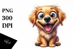 Crazy Golden Retriever Watercolor Clipart Product Image 1