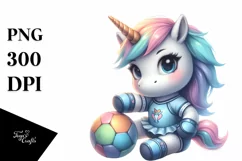Cute Baby Unicorn Handball Equipped | Sublimation | Clipart Product Image 1
