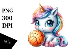 Pastel Unicorn Handball Equipped | Sublimation | Clipart Product Image 3