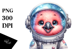 Baby Flamingo Astronaut Helmet PNG Product Image 1