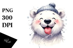 Washed Polar Bear Watercolor Clipart Product Image 3