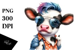 Modest Baby Cow Posing PNG Product Image 3