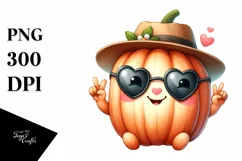 Cute Small Pumpkin Showing Love Sign Clipart Product Image 3