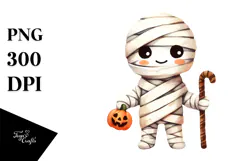 Simple Funny Halloween Mummy, Transparent PNG Product Image 1