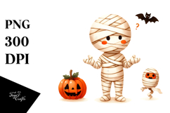 Simple Funny Halloween Mummy, Transparent PNG Product Image 1