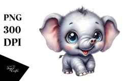 Adorable Baby Elephant, PNG Product Image 1