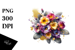 Vibrant Bouquet with Primrose | Sublimation | Clipart Product Image 1