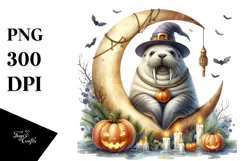 Walrus in Halloween Costume, PNG Product Image 1