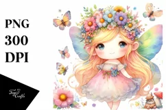 Colorful Small Cute Fairy | Sublimation Clipart Product Image 3