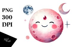 Smiling Half Moon Cloud PNG Product Image 1
