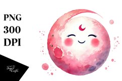 Smiling Half Moon Cloud PNG Product Image 1