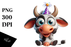 Cute Cow with Playful Curiosity PNG Product Image 1