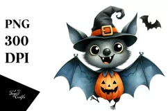 Funny Watercolor Halloween Sticker Clipart Product Image 3