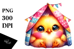 Smiling Cute Baby Chicken PNG Product Image 1