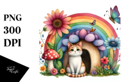 Seated Rainbow,Colorful Flowers | Sublimation,Clipart Product Image 1