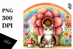 Seated Rainbow,Colorful Flowers | Sublimation,Clipart Product Image 1