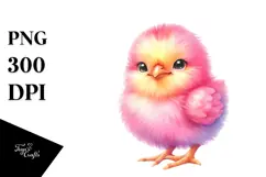 Cute Pink-ish Baby Chicken PNG Product Image 1