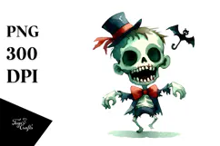 Simple Funny Halloween Zombie, Transparent PNG Product Image 1
