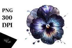 Glossy Pansy Watercolor Splash Product Image 3