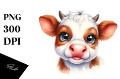 Energetic Baby Cow with Big Eyes, PNG Product Image 1