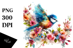 Colorful Bird with Splashes, Transparent PNG Product Image 1