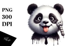 Washed Panda Portrait Watercolor Clipart Product Image 3