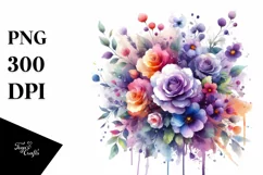 Colorful Violet Watercolor Abstract | Sublimation Clipart Product Image 3