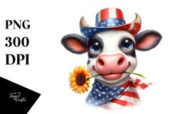 Cow Portrait Wearing | Sublimation | Clipart Product Image 3