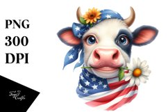 Cow Portrait Wearing | Sublimation | Clipart Product Image 3