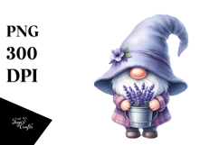 cute GNOME with Lavender, PNG Product Image 1