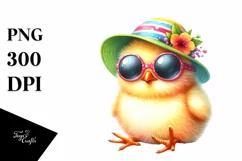 Sublimation Cute Baby Chicken Sunglasses Sun Hat Product Image 1