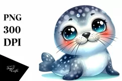 Colorful Smiling Baby Seal | Clipart Product Image 3