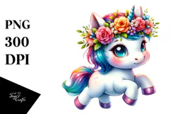 Vibrant Baby Unicorn PNG Product Image 1