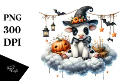 Cow in Halloween Costume, PNG Product Image 1
