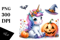 Vibrant Baby Unicorn,Simple Halloween | Sublimation,Clipart Product Image 1