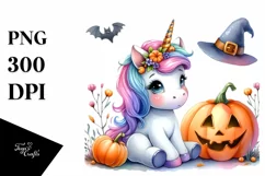Vibrant Baby Unicorn,Simple Halloween | Sublimation,Clipart Product Image 1