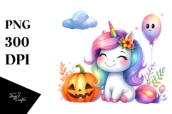 Vibrant Baby Unicorn,Simple Halloween | Sublimation,Clipart Product Image 1