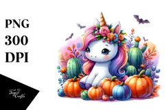 Vibrant Baby Unicorn,Simple Halloween | Sublimation,Clipart Product Image 1