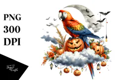Macaw Dressed for Halloween, Vibrant PNG Product Image 1