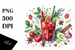 Watercolor Bloody Mary Clipart Product Image 3