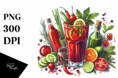 Watercolor Bloody Mary Clipart Product Image 3