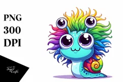 Colorful Crazy Looking Small Baby Snail Clipart Product Image 1