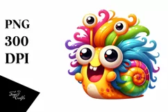 Colorful Baby Snail | Sublimation Clipart Product Image 1