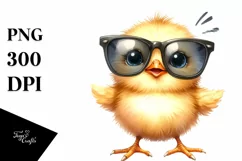 Sublimation Funny Baby Chick Standing Up Sunglasses Product Image 1
