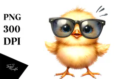 Sublimation Funny Baby Chick Standing Up Sunglasses Product Image 1