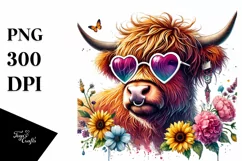 Colorful Heart Sunglasses Art PNG Product Image 1