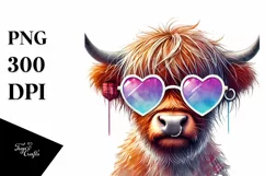 Colorful Heart Sunglasses Art PNG Product Image 1