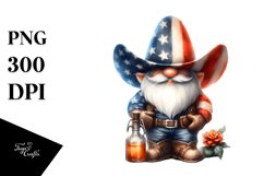Patriotic Cowboy Gnome Watercolor Clipart Product Image 3