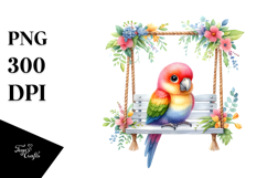 Sublimation Colorful Cute Parrot Swing Chair Product Image 1